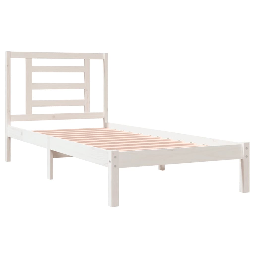 vidaXL Bed Frame without Mattress White 90x200 cm Solid Wood Pine