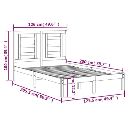 vidaXL Bed Frame without Mattress 120x200 cm Solid Wood Pine