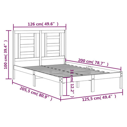 vidaXL Bed Frame without Mattress White 120x200 cm Solid Wood Pine