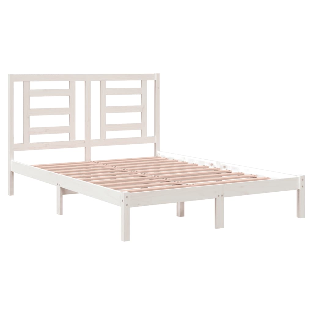 vidaXL Bed Frame without Mattress White 140x200 cm Solid Wood Pine