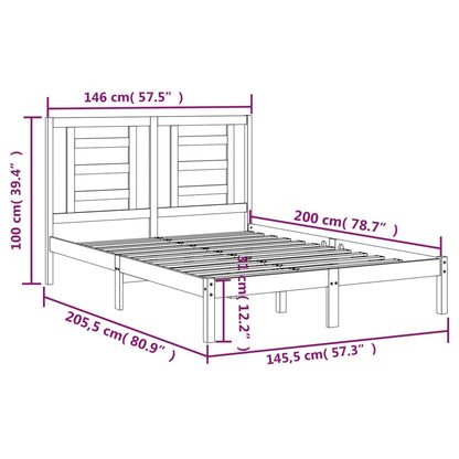 vidaXL Bed Frame without Mattress White 140x200 cm Solid Wood Pine