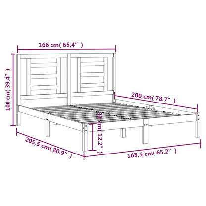 vidaXL Bed Frame without Mattress 160x200 cm Solid Wood Pine