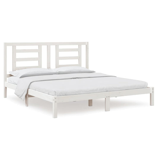 vidaXL Bed Frame without Mattress White 180x200 cm Super King Solid Wood