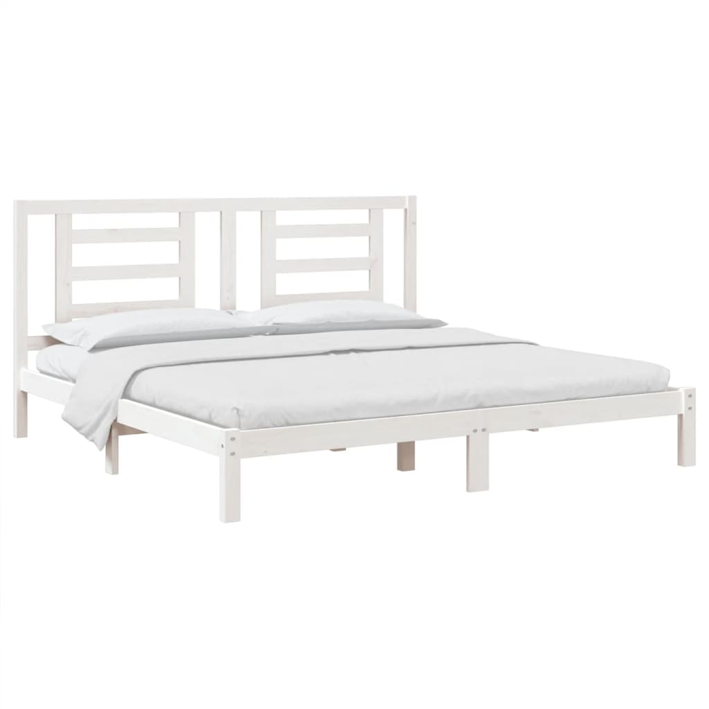 vidaXL Bed Frame without Mattress White 200x200 cm Solid Wood Pine