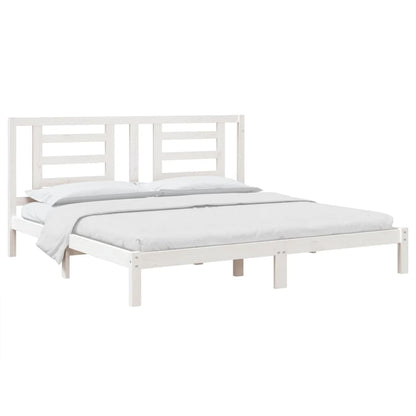 vidaXL Bed Frame without Mattress White 200x200 cm Solid Wood Pine