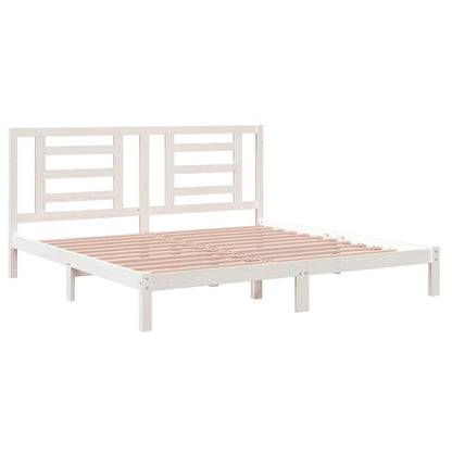 vidaXL Bed Frame without Mattress White 200x200 cm Solid Wood Pine