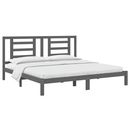 vidaXL Bed Frame without Mattress Grey 200x200 cm Solid Wood Pine