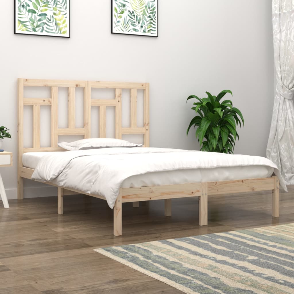 vidaXL Bed Frame without Mattress 135x190 cm Double Solid Wood