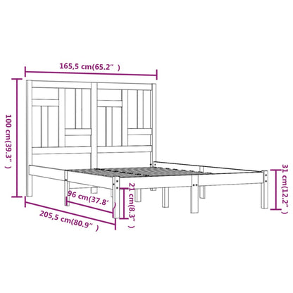 vidaXL Bed Frame without Mattress 160x200 cm Solid Wood Pine