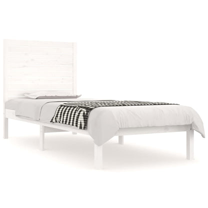 vidaXL Bed Frame | White | Solid pinewood | Small Single | Durable | Bed Frame