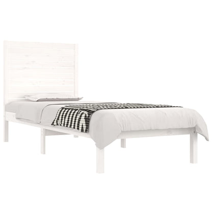 vidaXL Bed Frame | White | Solid pinewood | Small Single | Durable | Bed Frame