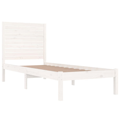 vidaXL Bed Frame | White | Solid pinewood | Small Single | Durable | Bed Frame