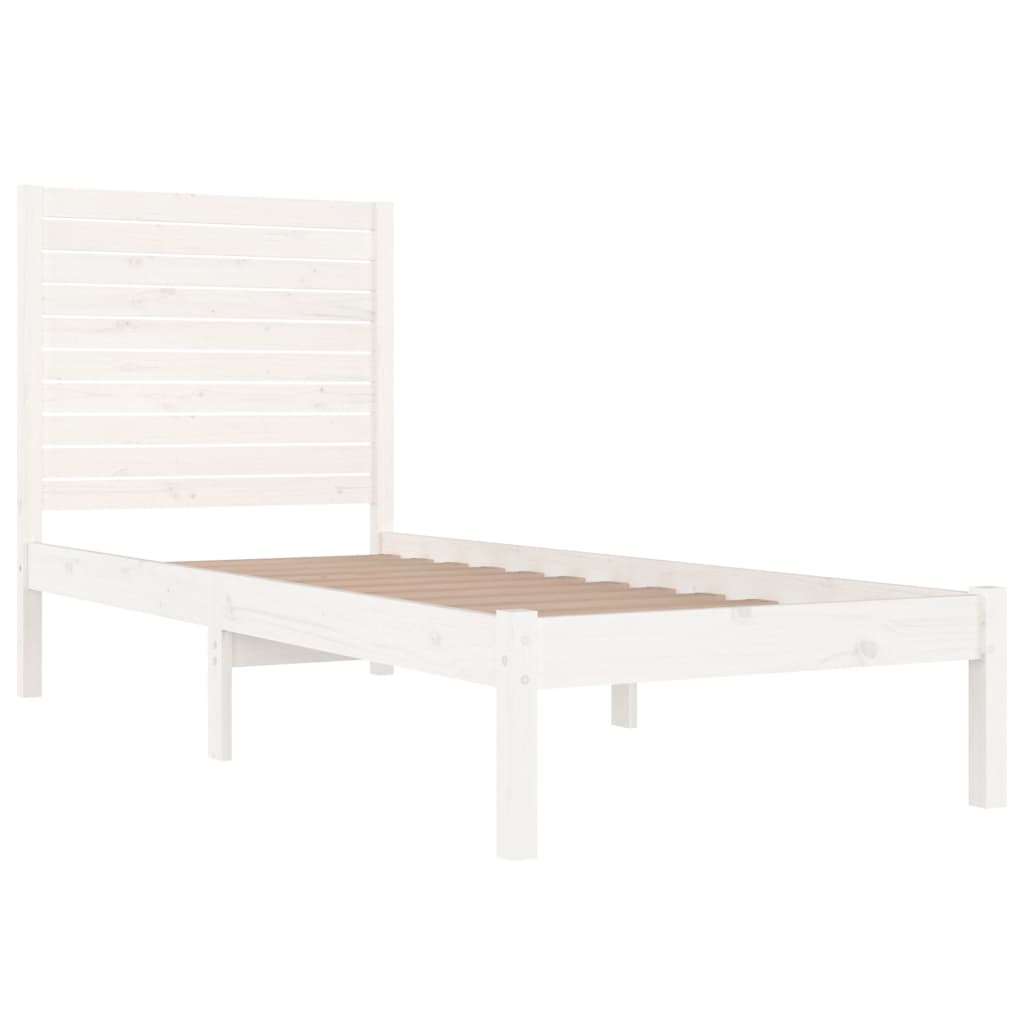 vidaXL Bed Frame without Mattress White 90x190 cm Single Solid Wood