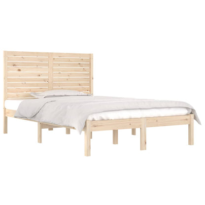 vidaXL Bed Frame | Wooden Brown | Solid Pine Wood | Small Double | Durable