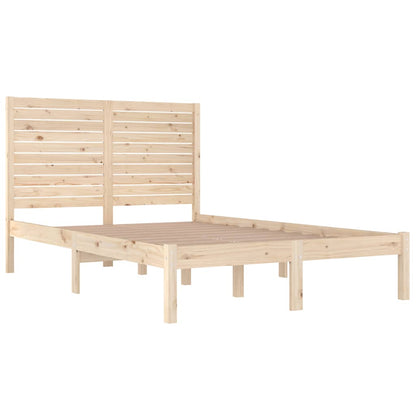 vidaXL Bed Frame | Wooden Brown | Solid Pine Wood | Small Double | Durable