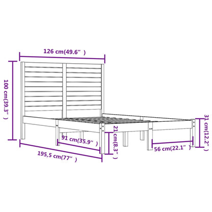 vidaXL Bed Frame | Wooden Brown | Solid Pine Wood | Small Double | Durable