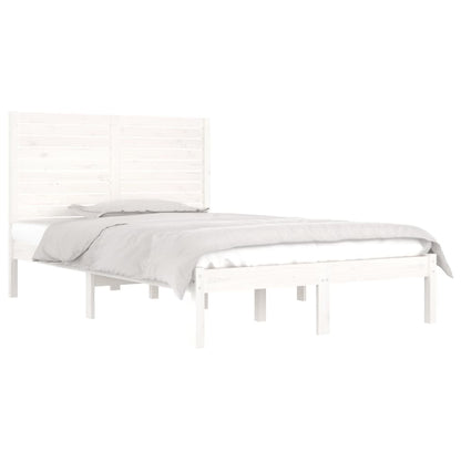 vidaXL Bed Frame | White | Solid Pine Wood | Small Double | Durable | Bed Frame