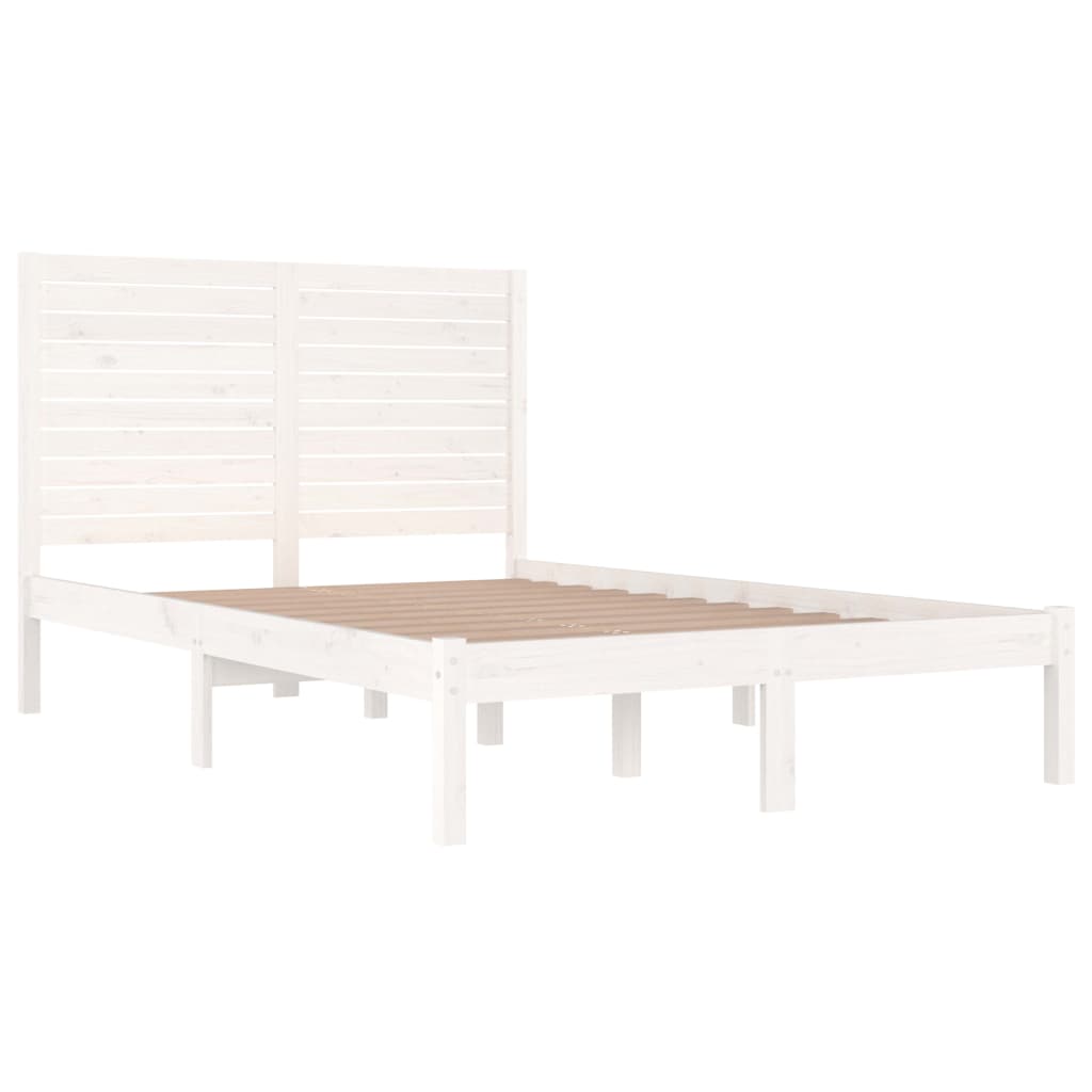 vidaXL Bed Frame | White | Solid Pine Wood | Small Double | Durable | Bed Frame