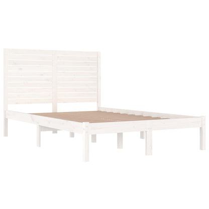 vidaXL Bed Frame | White | Solid Pine Wood | Small Double | Durable | Bed Frame