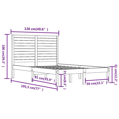 vidaXL Bed Frame | White | Solid Pine Wood | Small Double | Durable | Bed Frame