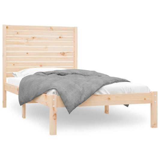 vidaXL Bed Frame | Natural | Solid Pine Wood | 90x200 cm | Minimalist