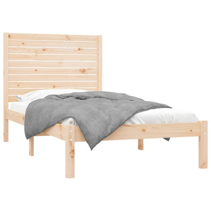 vidaXL Bed Frame | Natural | Solid Pine Wood | 90x200 cm | Minimalist