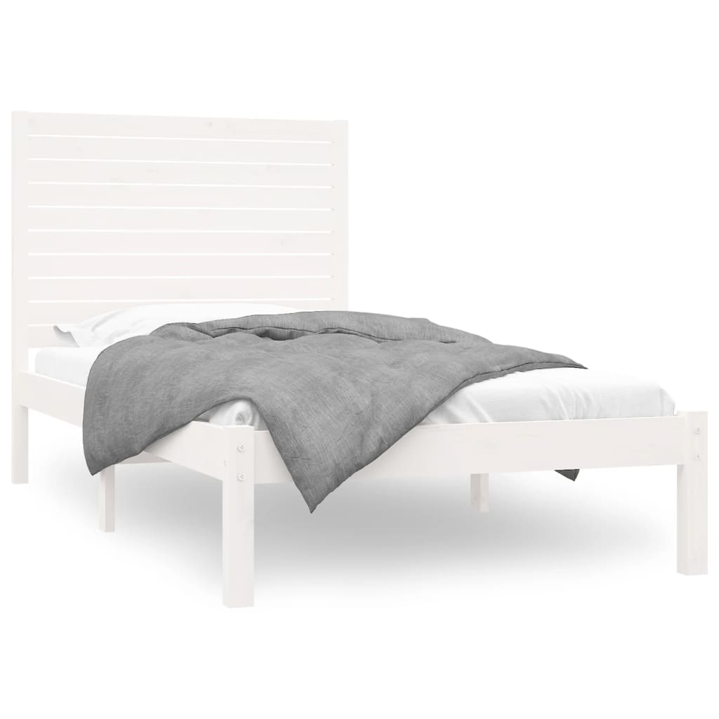 vidaXL Bed Frame without Mattress White 90x200 cm Solid Wood