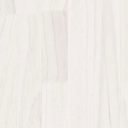 vidaXL Bed Frame | White | Solid pinewood | Double | Decorative Inlays