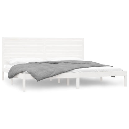 vidaXL Bed Frame | White | Solid pine wood | Double | Durable | Bed Frame
