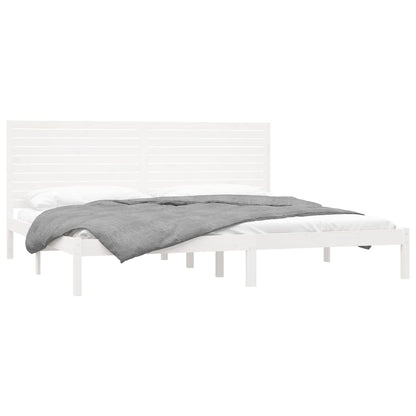 vidaXL Bed Frame | White | Solid pine wood | Double | Durable | Bed Frame