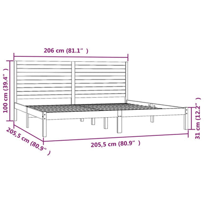 vidaXL Bed Frame | White | Solid pine wood | Double | Durable | Bed Frame