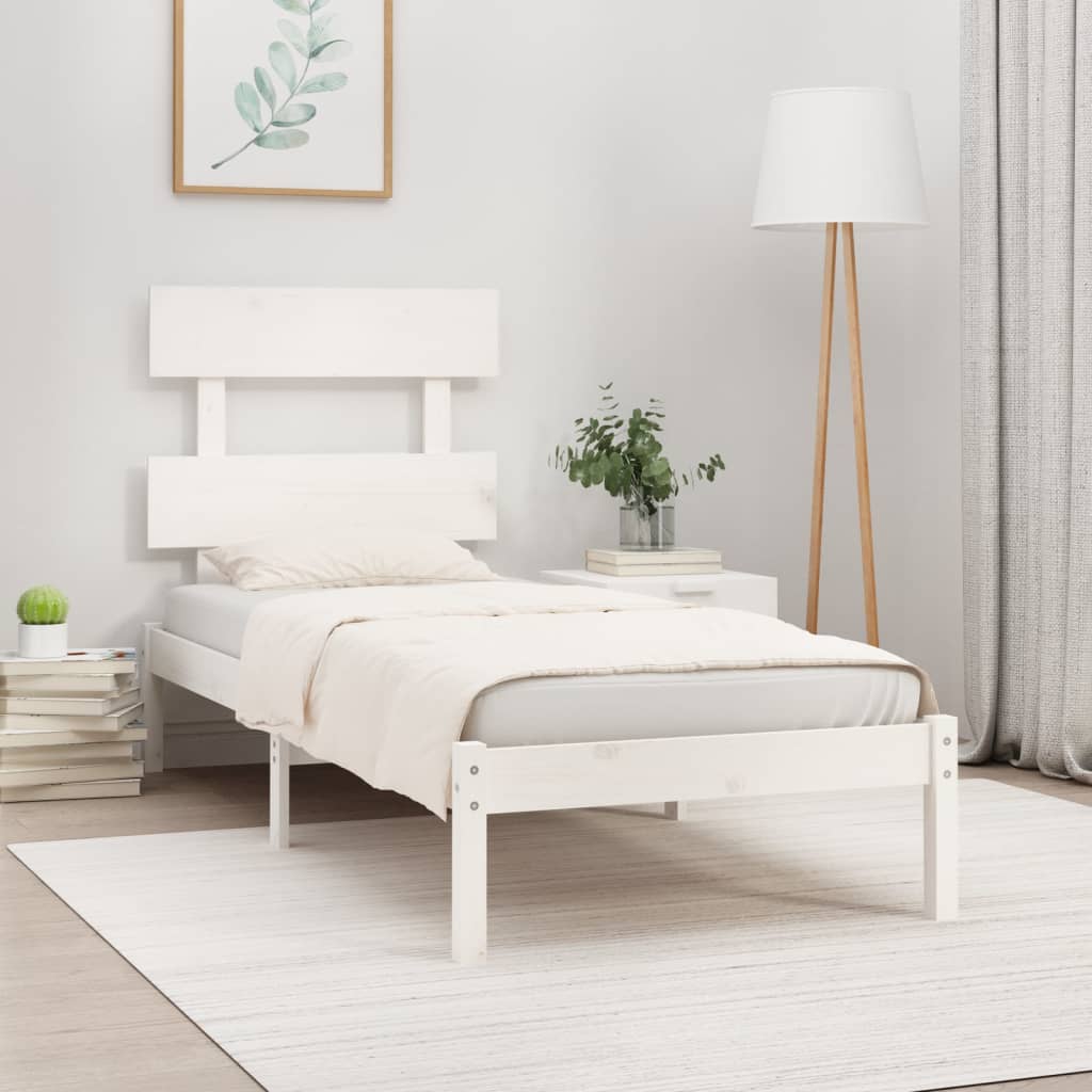 vidaXL Bed Frame without Mattress White 100x200 cm Solid Wood