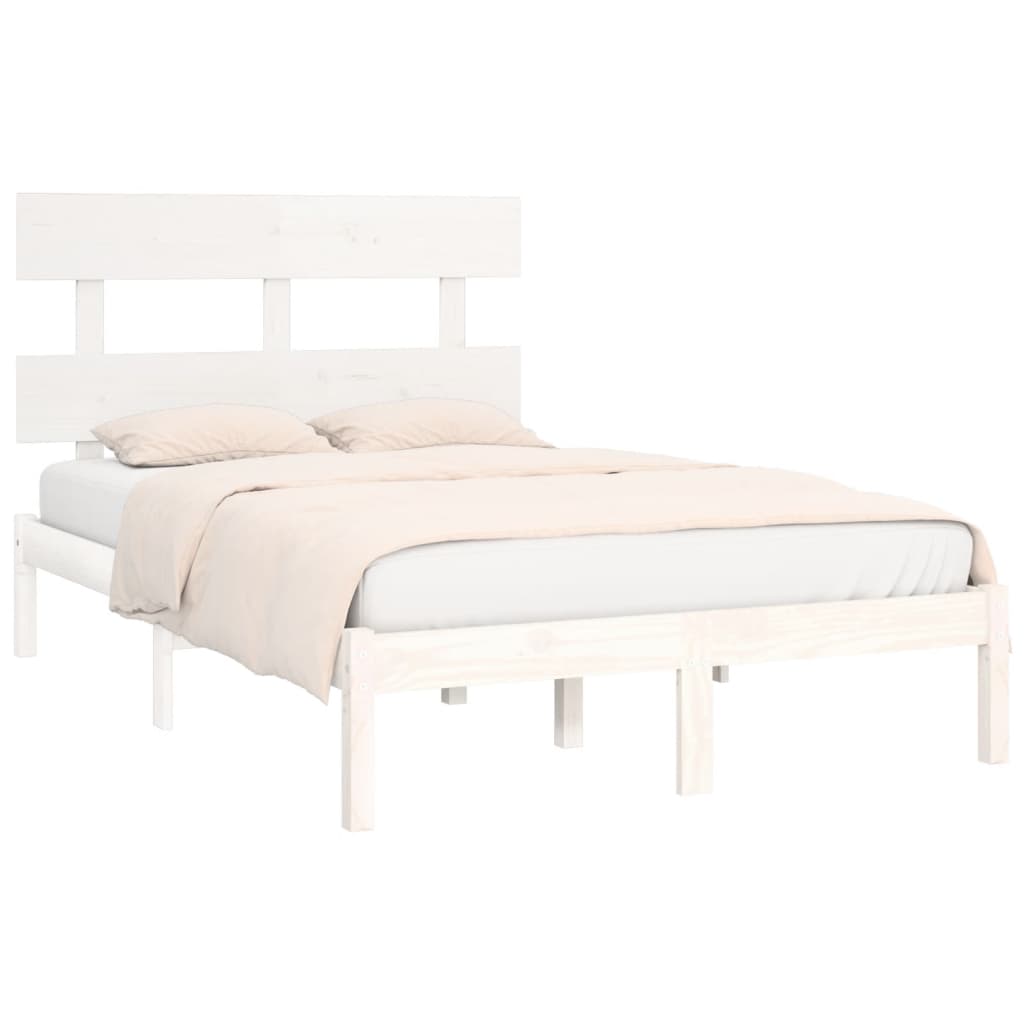 vidaXL Bed Frame without Mattress White 160x200 cm Solid Wood
