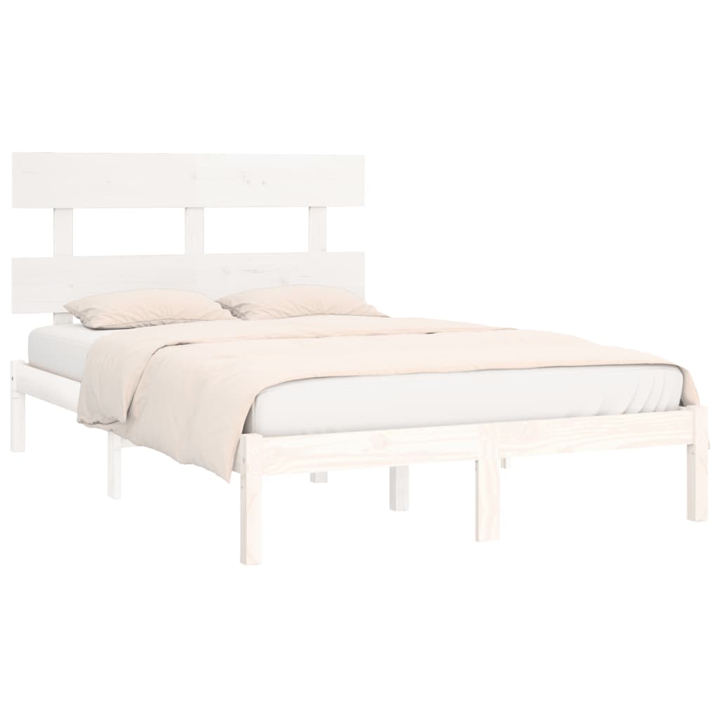 vidaXL Bed Frame without Mattress White 180x200 cm Super King Solid Wood