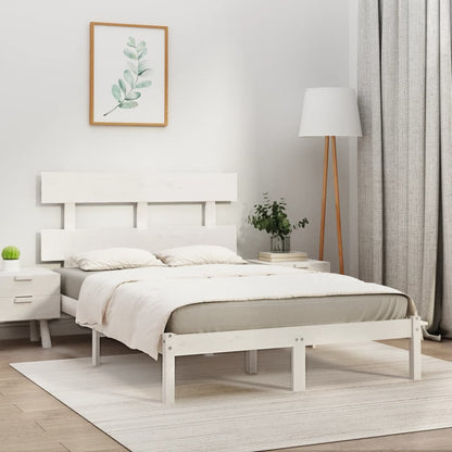 vidaXL Bed Frame without Mattress White 180x200 cm Super King Solid Wood