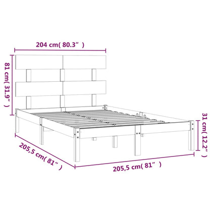 vidaXL Bed Frame without Mattress Grey 200x200 cm Solid Wood