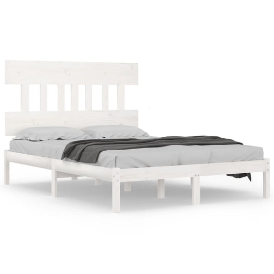 vidaXL Bed Frame | White | Solid Pine Wood | 120x200 cm | Bed Frame