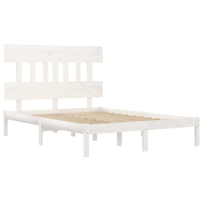 vidaXL Bed Frame | White | Solid Pine Wood | 120x200 cm | Bed Frame