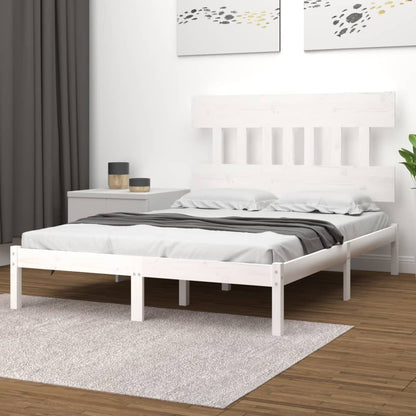 vidaXL Bed Frame | White | Solid Pine Wood | 120x200 cm | Bed Frame