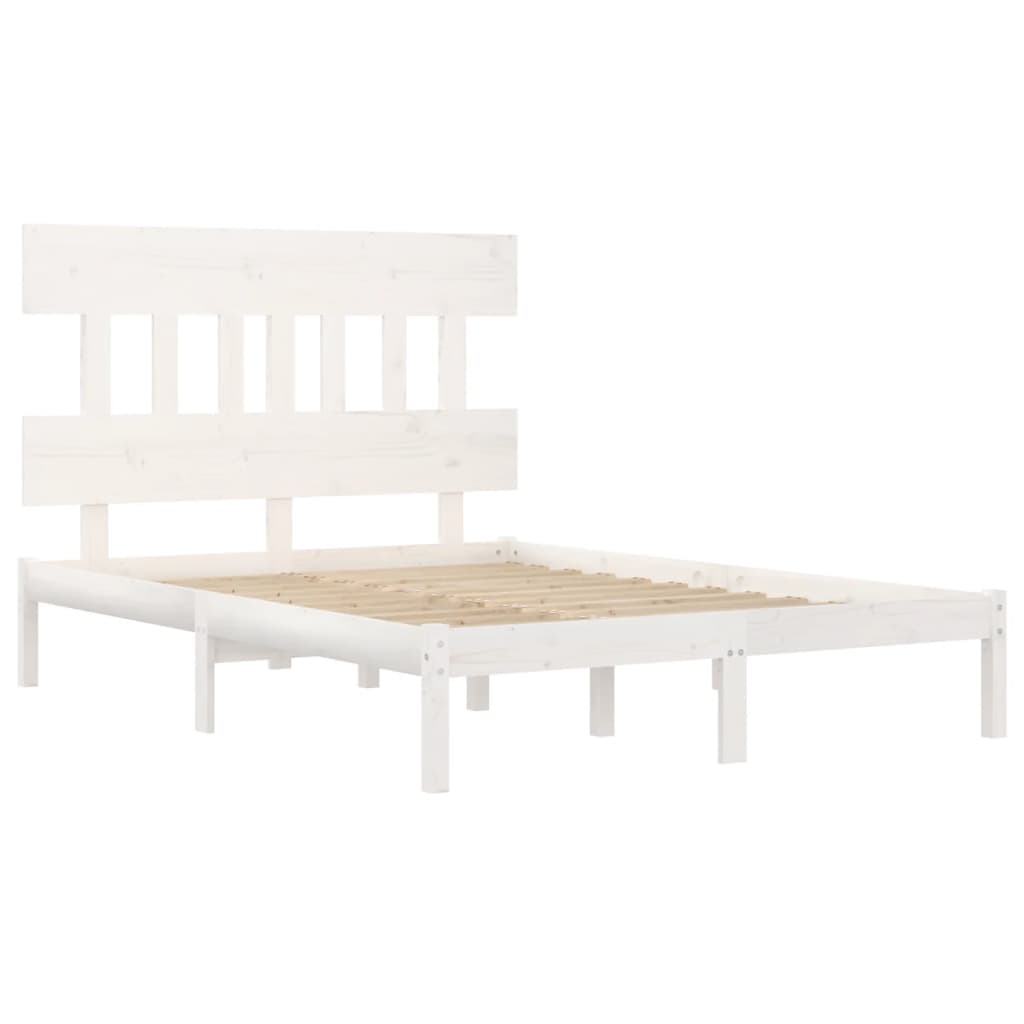 vidaXL Bed Frame without Mattress White 160x200 cm Solid Wood