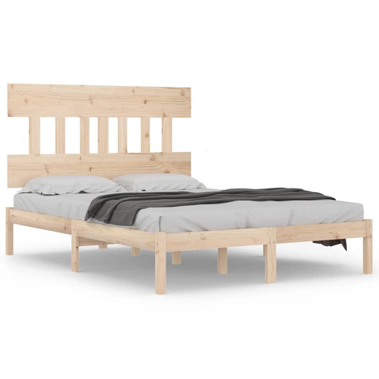 vidaXL Bed Frame | Natural Wood | Solid pine wood | 200x200 | Durable