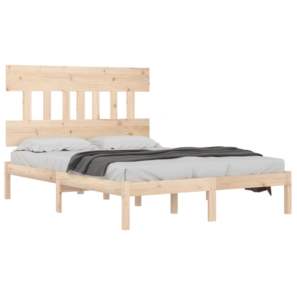 vidaXL Bed Frame | Natural Wood | Solid pine wood | 200x200 | Durable