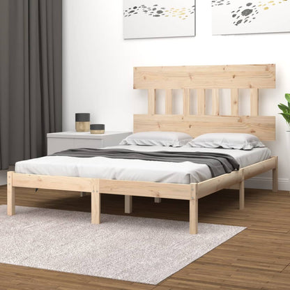 vidaXL Bed Frame | Natural Wood | Solid pine wood | 200x200 | Durable