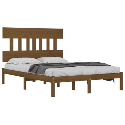 vidaXL Bed Frame | Honey Brown | Solid Pine Wood | Double | Durable | Bed Frame