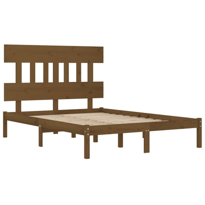 vidaXL Bed Frame | Honey Brown | Solid Pine Wood | Double | Durable | Bed Frame