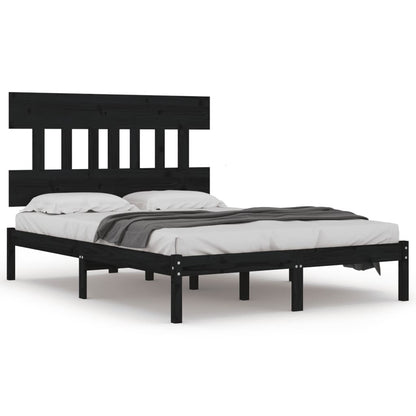 vidaXL Bed Frame without Mattress Black 200x200 cm Solid Wood