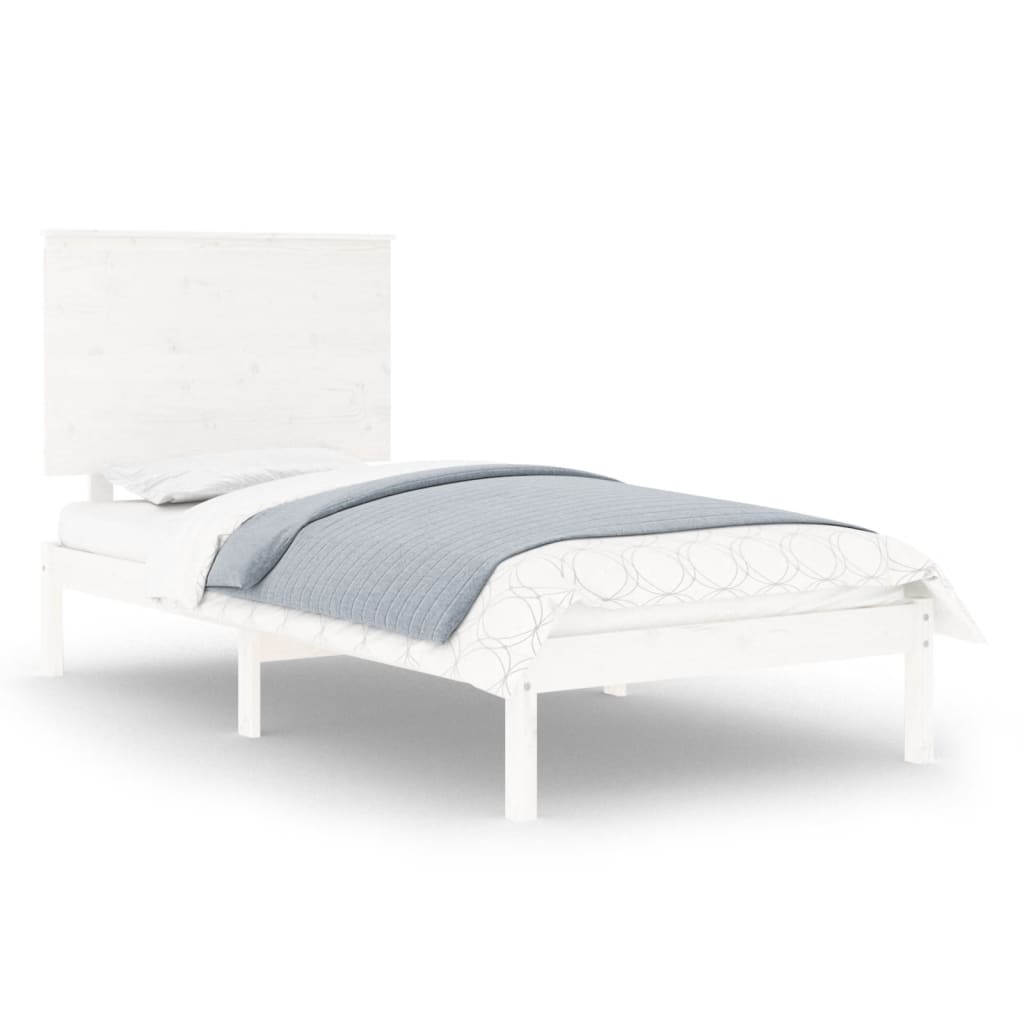 vidaXL Bed Frame | White | Solid Pine Wood | Single | Durable | Bed Frame