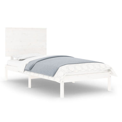 vidaXL Bed Frame | White | Solid Pine Wood | Single | Durable | Bed Frame