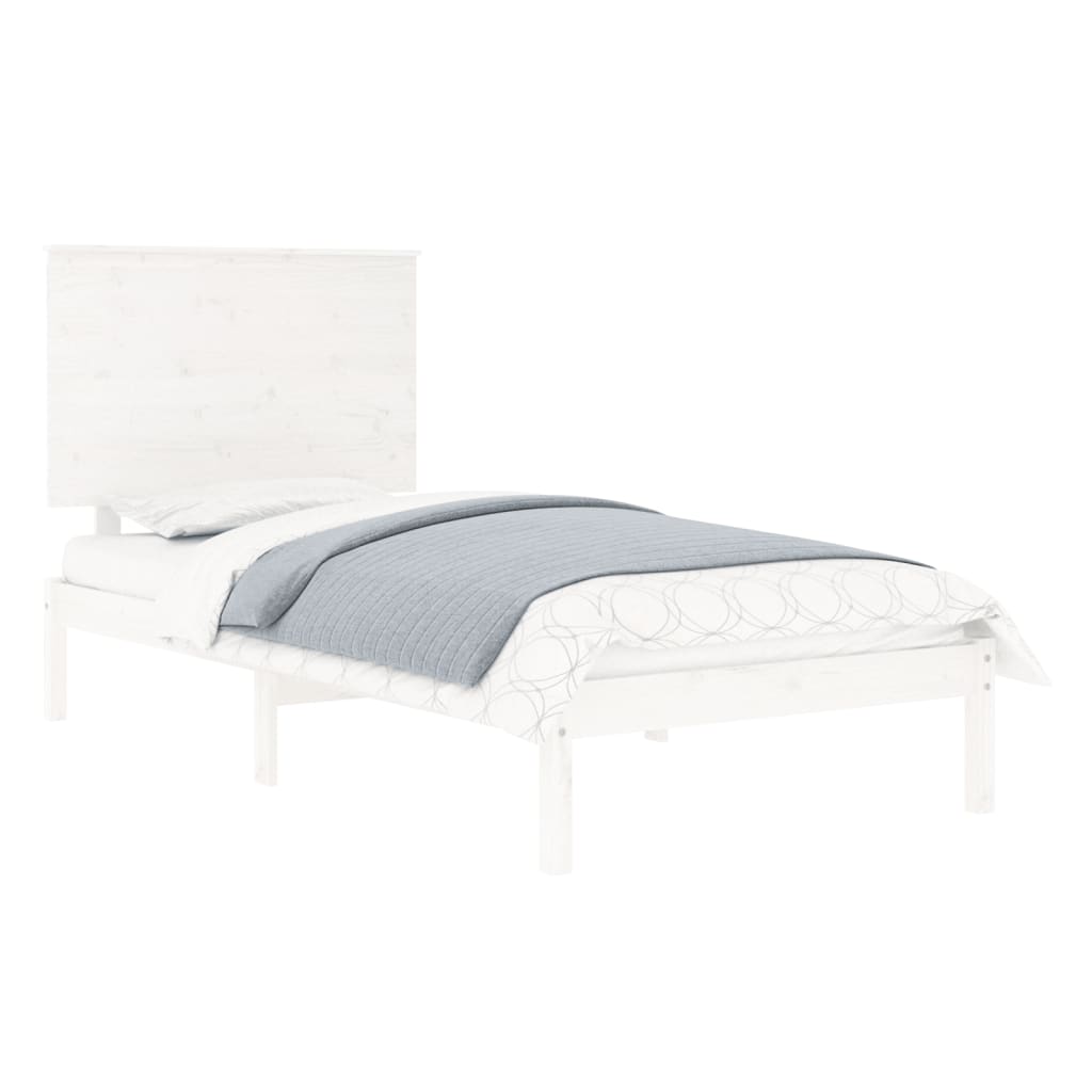 vidaXL Bed Frame | White | Solid Pine Wood | Single | Durable | Bed Frame