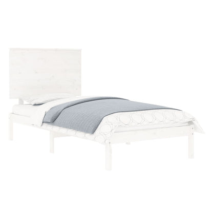 vidaXL Bed Frame | White | Solid Pine Wood | Single | Durable | Bed Frame